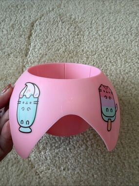 Pusheen Pink Silicone beach sand coaster Shield with Cute Ice Cream Characters